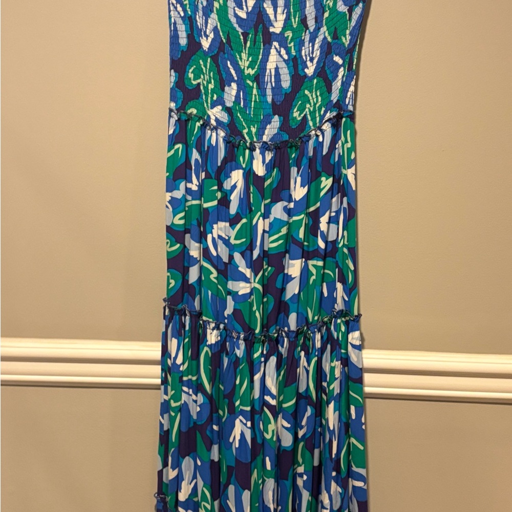 Vibrant Blue and Green Floral Maxi Dress - Designed in Australia Size Small NWT